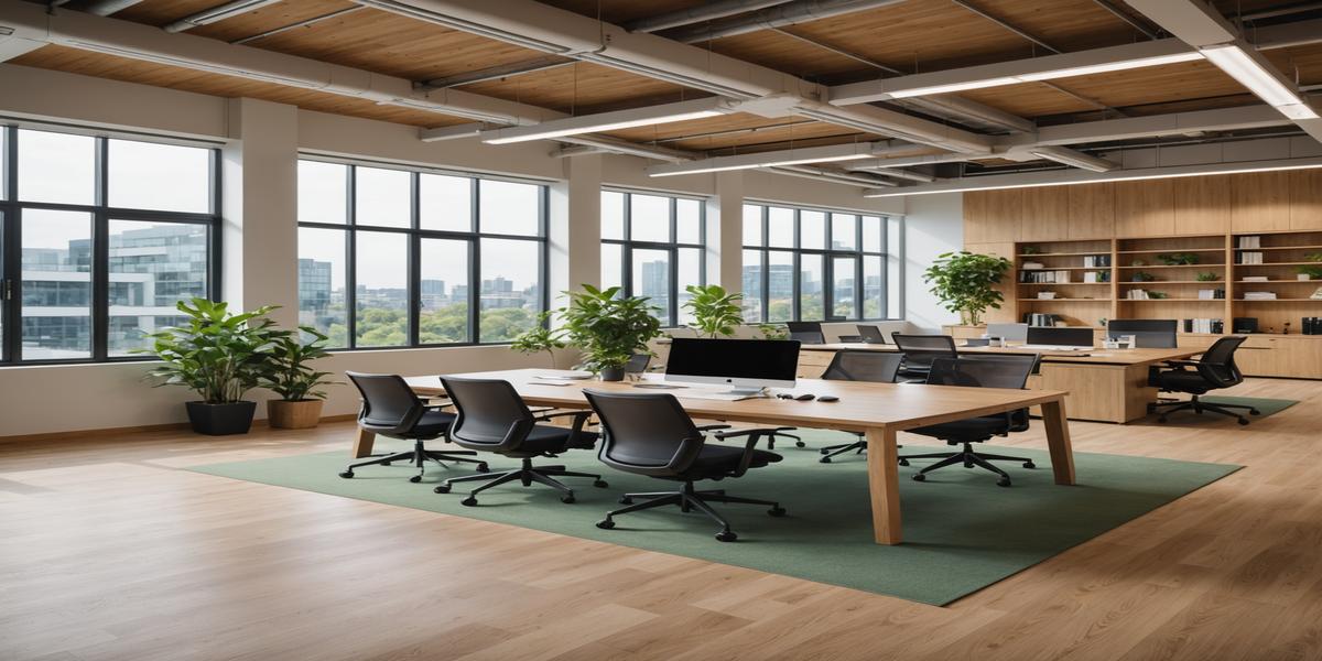 Modern commercial office interior with natural lighting